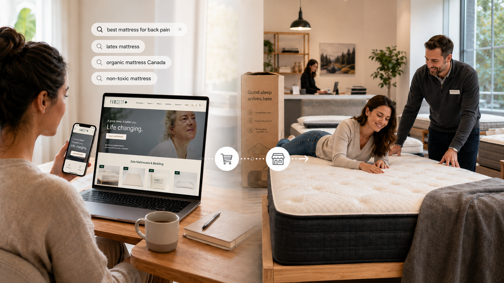 Fawcett mattress online and retail store